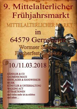 Mittelalterlicher Frühjahrsmarkt Gernsheim 2018 Mittelalterlicher Frühjahrsmarkt Gernsheim 2018