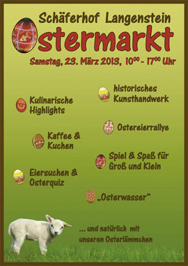 Ostermarkt auf dem Schäferhof Langenstein Ostermarkt auf dem Schäferhof Langenstein